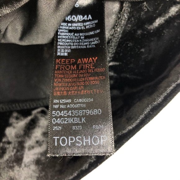 TOPSHOP Crushed Velvet Twist Front Cropped Top - Picture 5 of 6